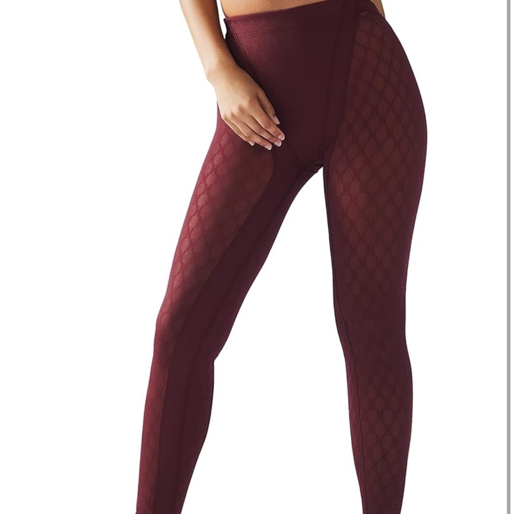 Savage X Fenty Burgundy Mesh Leggings